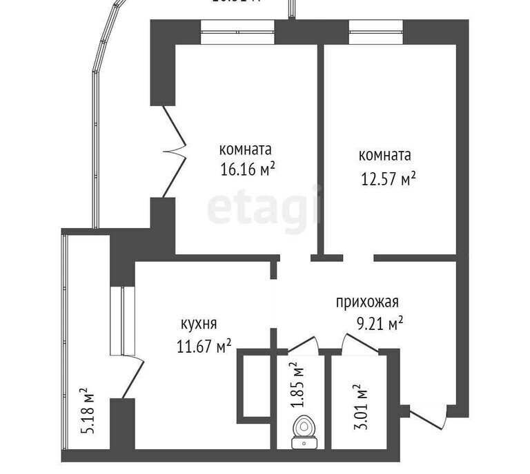 квартира г Красноярск р-н Советский Северный пер Светлогорский 2о фото 11