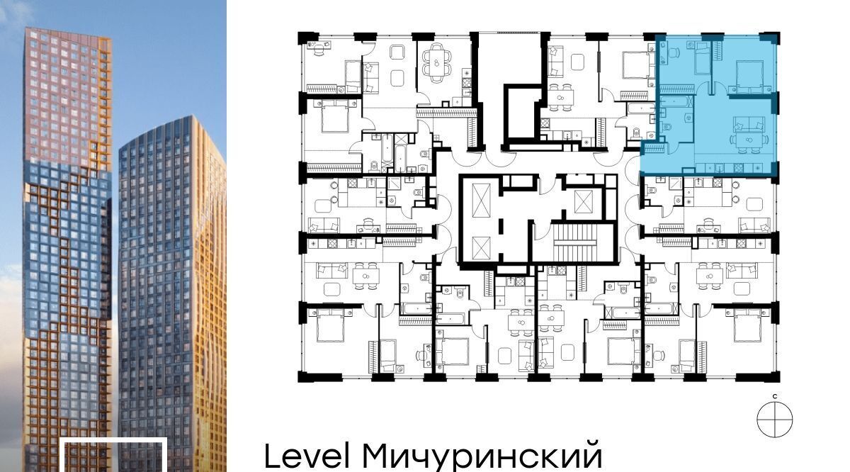 квартира г Москва метро Мичуринский проспект ЖК Левел Мичуринский муниципальный округ Очаково-Матвеевское фото 2