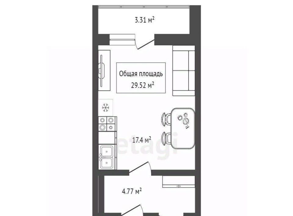 квартира г Новосибирск Заельцовская ул Игарская 19/3 фото 9