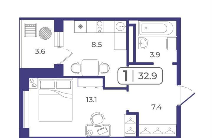 квартира г Тюмень р-н Ленинский ул Дамбовская 29 корп. 2 фото 2