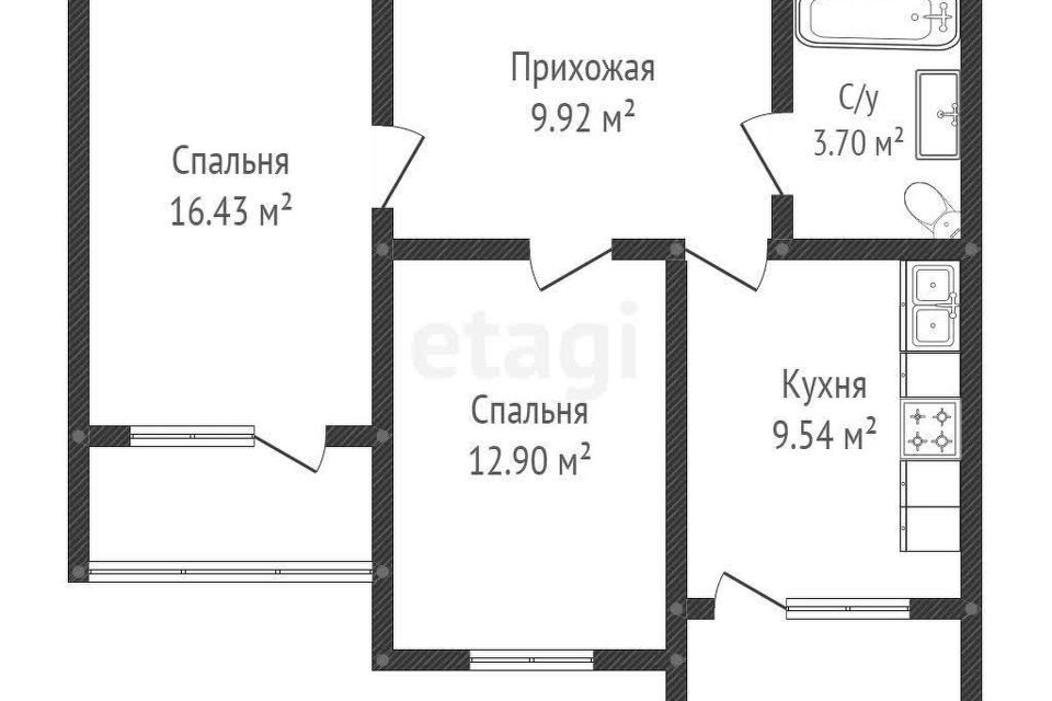 квартира г Краснодар р-н Прикубанский ул Душистая 60/2 Краснодар городской округ фото 6