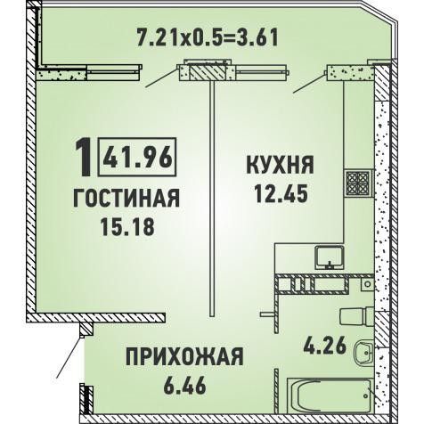 квартира г Краснодар р-н Прикубанский ул им. Героя Николая Шевелёва 7 муниципальное образование Краснодар фото 5