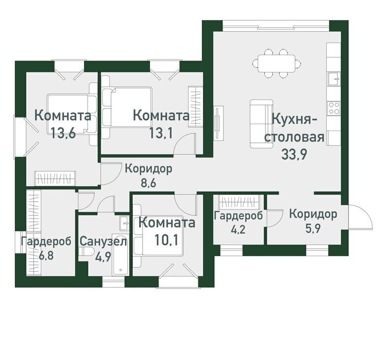 квартира р-н Сосновский п Западный р-н мкр Привилегия Кременкульское сельское поселение фото 1