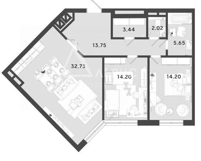 квартира г Калуга проезд 3-й Академический 1 фото 2