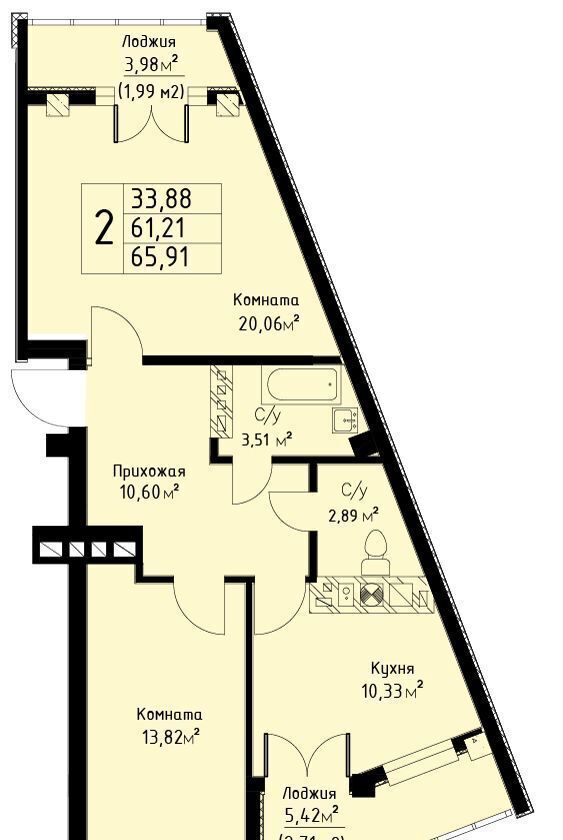 квартира г Калининград р-н Московский ул Аллея смелых 204 корп. 1 фото 1