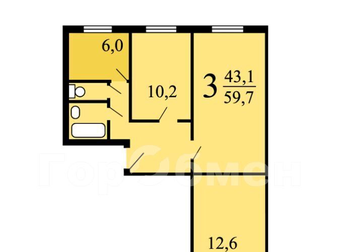 комната г Москва метро Кузьминки ул Окская 22/2 фото 13