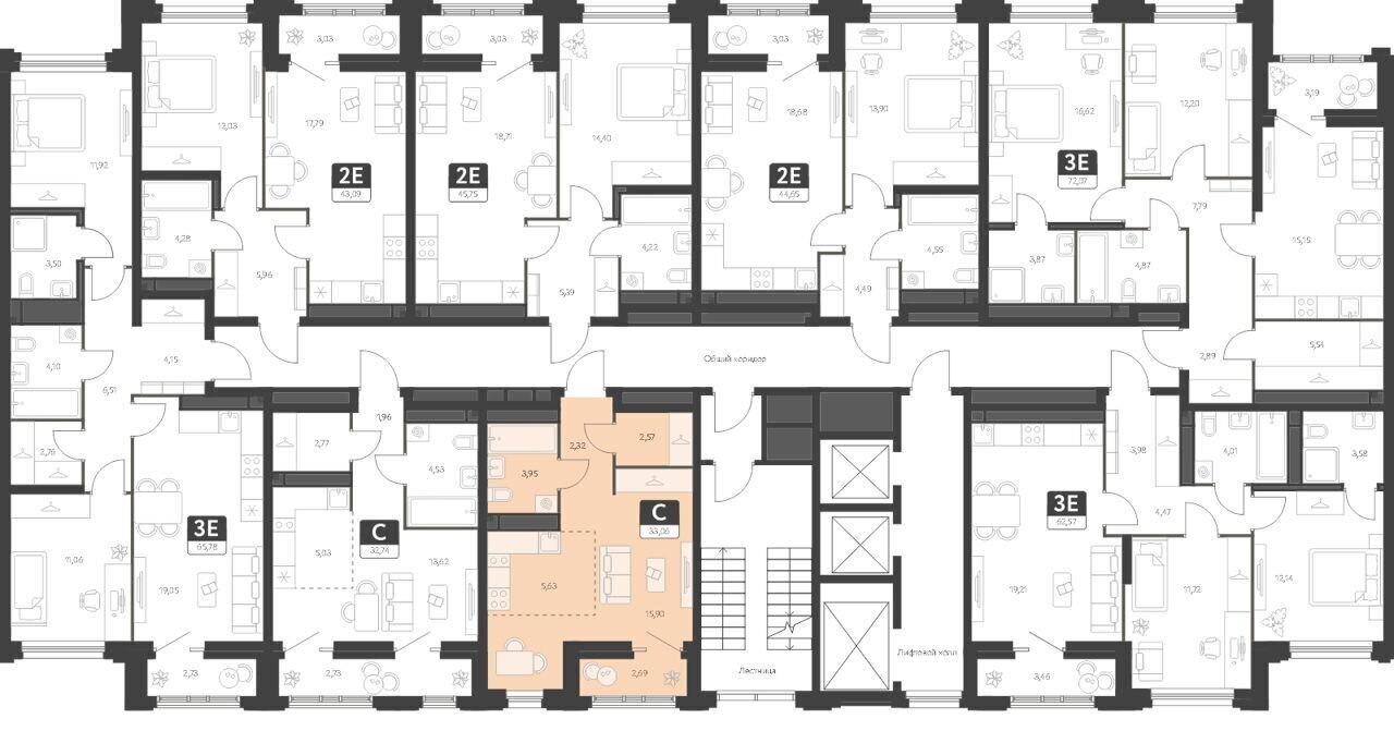 квартира г Екатеринбург Академический ул. В. Де Геннина, д. 2, блок 4. 5 фото 2