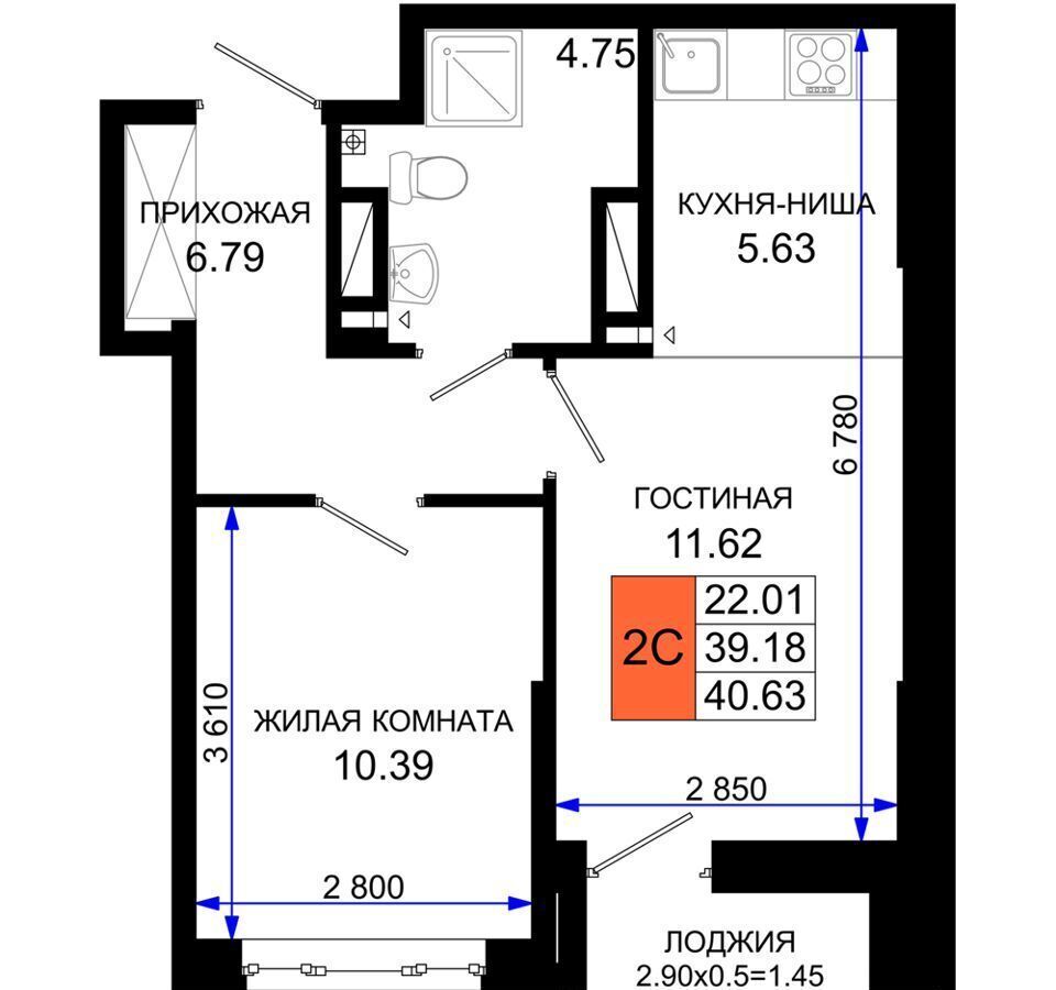 квартира г Ростов-на-Дону р-н Октябрьский пер Элеваторный ЖК «Октябрь Парк» поз. 1. 1 фото 13