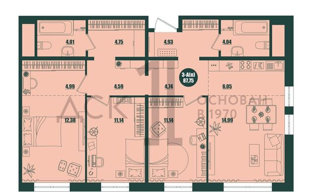 р-н Северный жилой ЖК «Крылов» мкр. 39, стр. 4. 3 фото