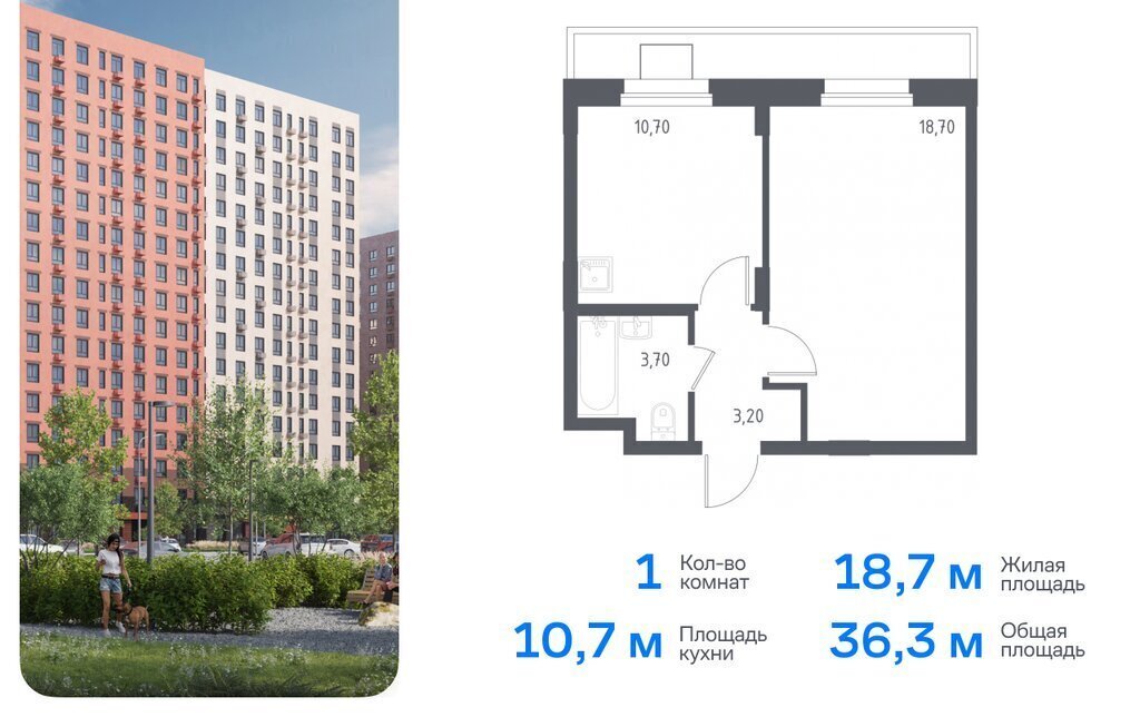 квартира г Люберцы микрорайон Зенино ЖК Самолёт, жилой комплекс 2020, к 70, Некрасовка фото 1