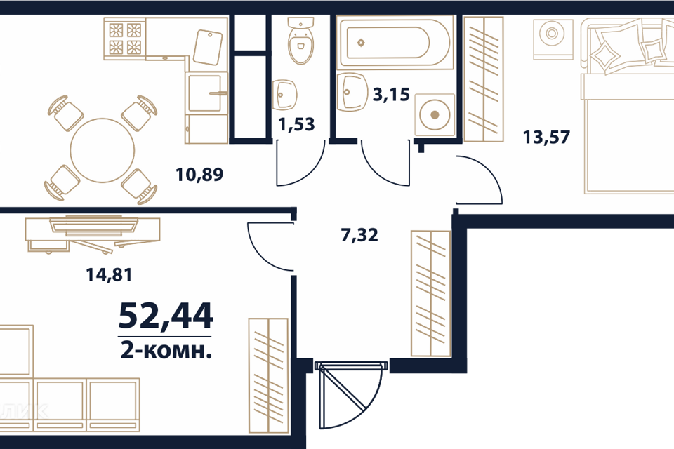 квартира г Ульяновск р-н Заволжский пр-кт Генерала Тюленева 5 городской округ Ульяновск фото 1