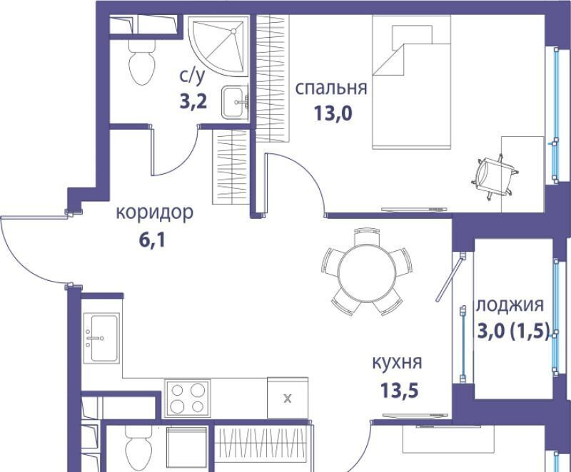 квартира г Москва метро Молодежная ул Нижние Мнёвники ЖК «Остров» муниципальный округ Хорошёво-Мнёвники фото 1