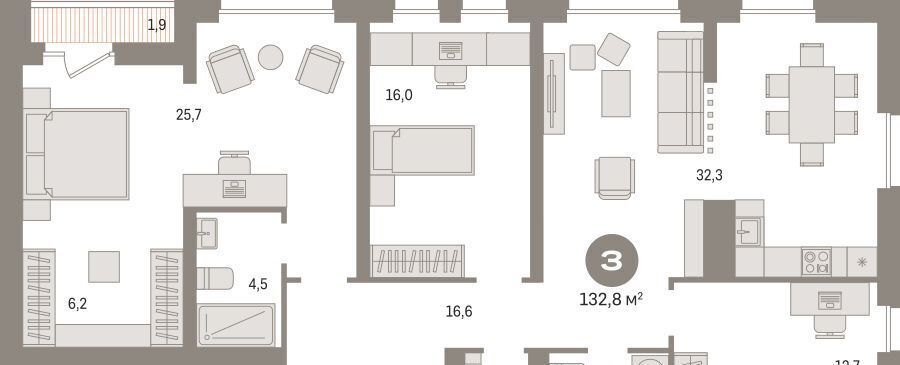 квартира г Сургут 35-й микрорайон ЖК квартал Новин 35-й фото 1