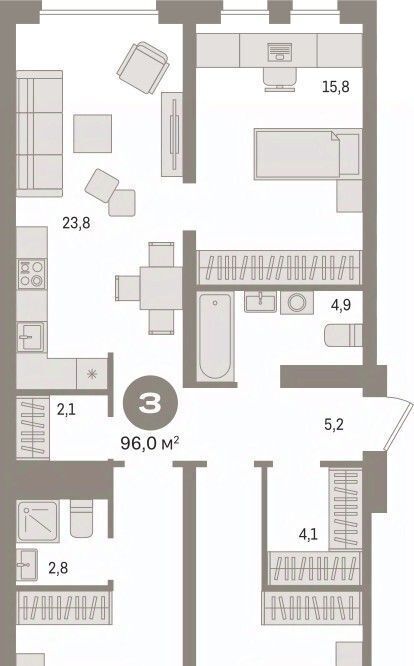 квартира г Сургут 35-й микрорайон ЖК квартал Новин 35-й фото 1