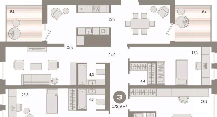 квартира г Сургут 35-й микрорайон ЖК квартал Новин 35-й фото 1