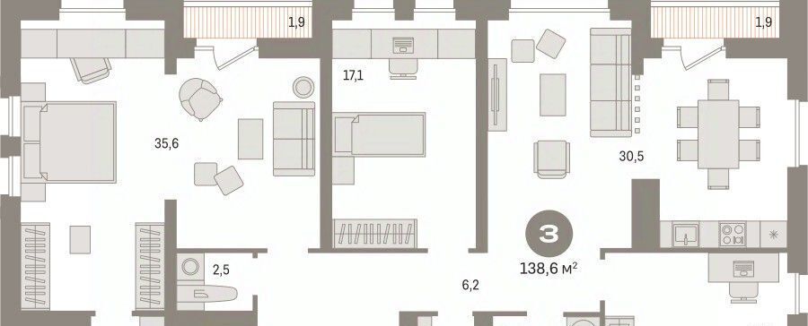 квартира г Сургут 35-й микрорайон ЖК квартал Новин 35-й фото 1