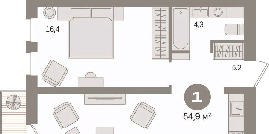 квартира г Сургут 35-й микрорайон ЖК квартал Новин 35-й фото 1