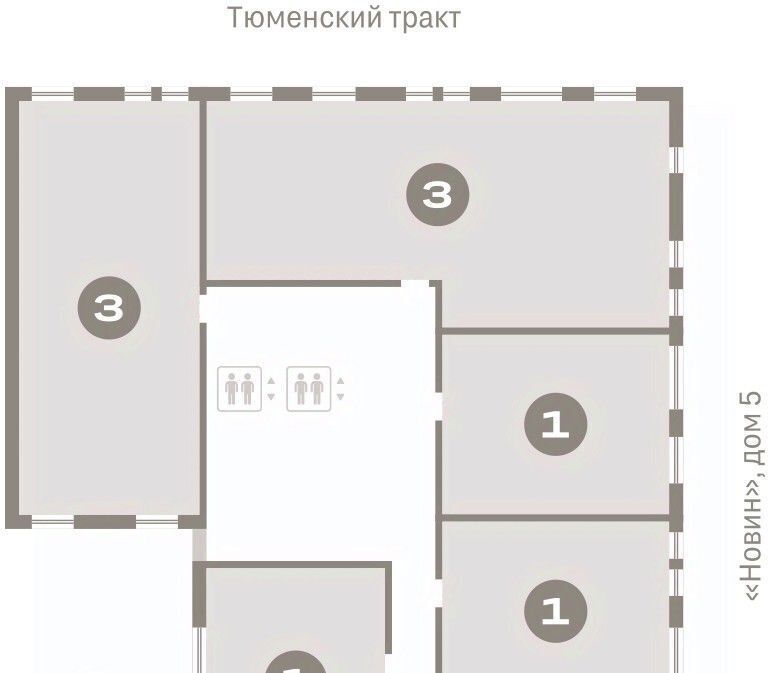 квартира г Сургут 35-й микрорайон ЖК квартал Новин 35-й фото 2