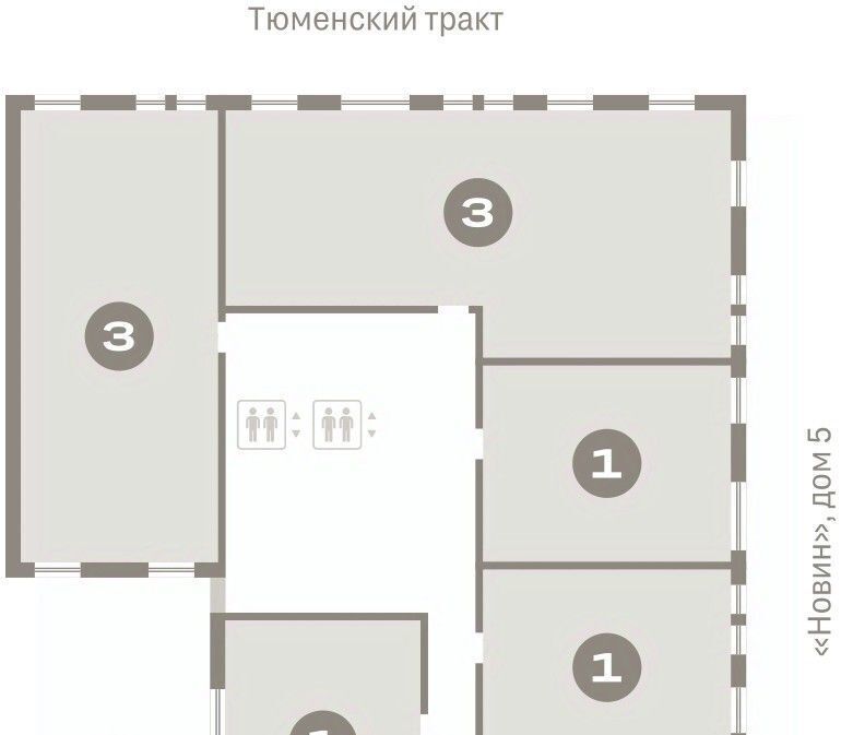 квартира г Сургут 35-й микрорайон ЖК квартал Новин 35-й фото 2