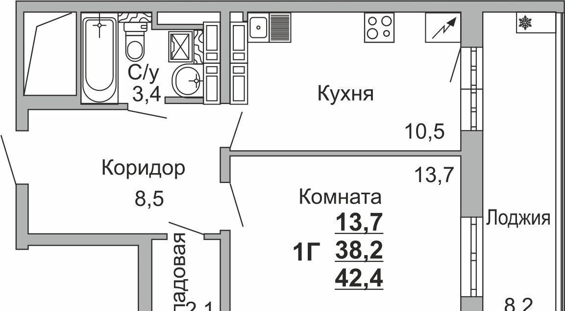 квартира г Набережные Челны р-н Автозаводский пр-кт Яшьлек 6а/2 ЖК «Новые просторы» фото 3