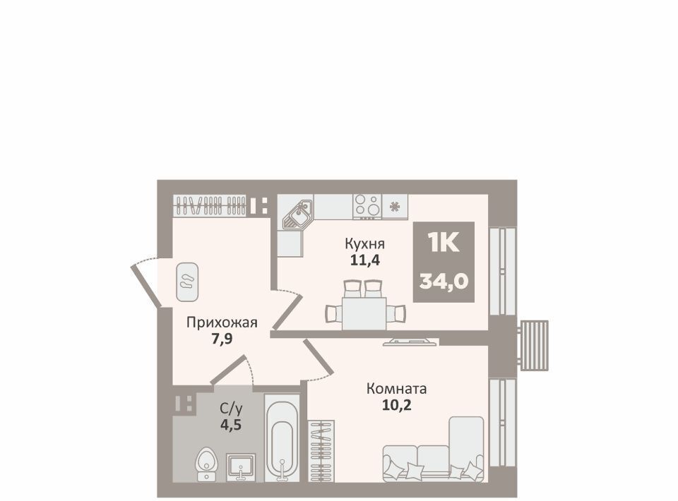 квартира г Курган п Заозерный мкр 1а жилрайон фото 1