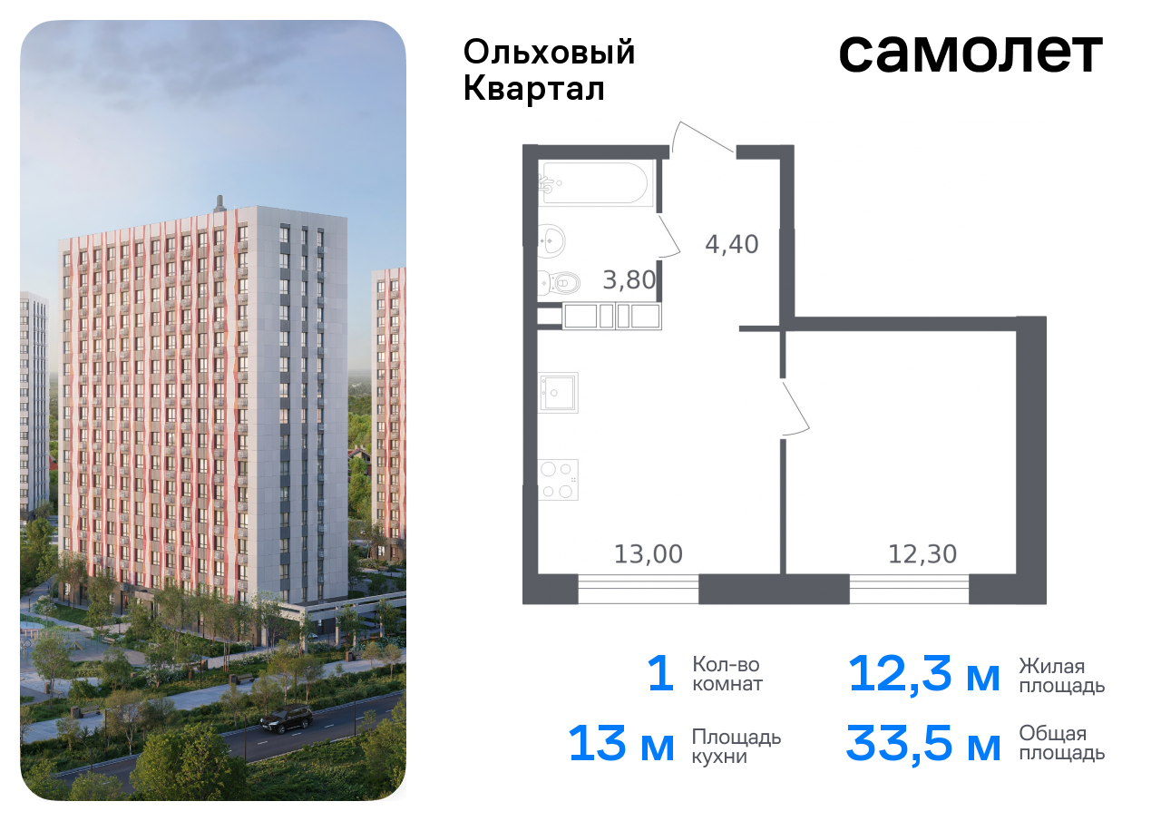 квартира г Москва п Сосенское ЖК «Ольховый Квартал» метро Ольховая Коммунарка, к 2. 2 фото 1