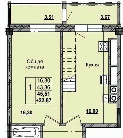 квартира г Якутск ул им. Д.Д.Красильникова 5 фото 1