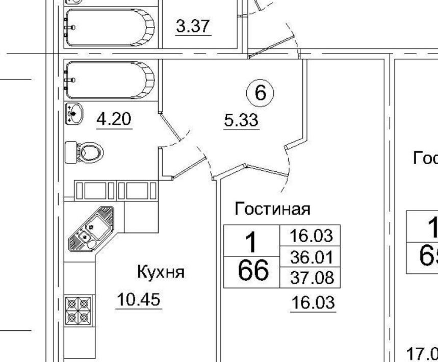 квартира р-н Всеволожский г Мурино пл Привокзальная 5ак/3 ЖК «Мечта» Девяткино фото 2