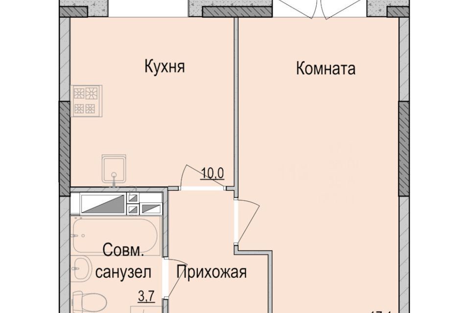 квартира г Ижевск р-н Первомайский Ракетный ул Камбарская 94/1 городской округ Ижевск фото 1