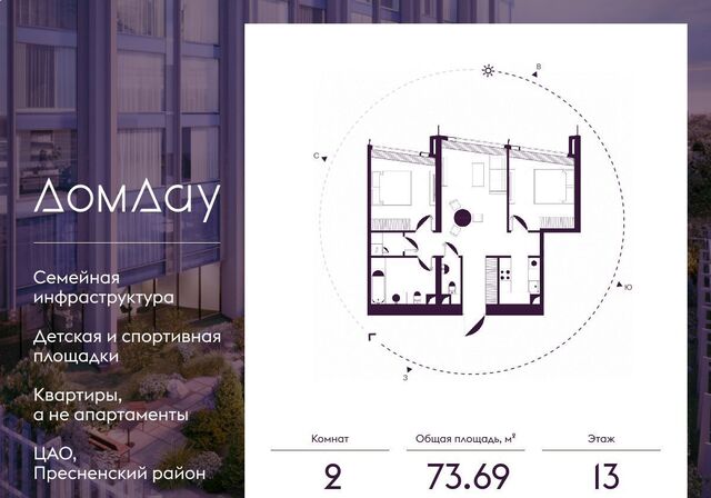 квартира метро Выставочная ЖК «Дом Дау» муниципальный округ Пресненский фото