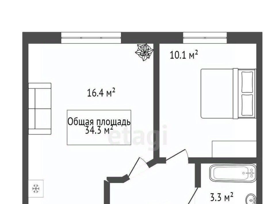 квартира г Новосибирск Золотая Нива ул Заслонова 13/8 фото 7