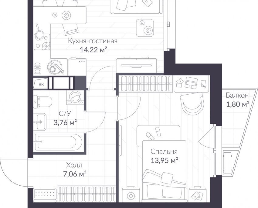 квартира р-н Всеволожский г Сертолово ЖК Veren Nort Сертолово Парнас, жилой комплекс Верен Норт фото 1