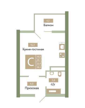 квартира г Санкт-Петербург п Молодежное ул Парковая Молодёжненское сельское поселение фото 8