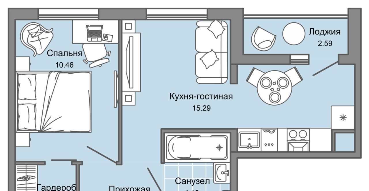 квартира г Ульяновск р-н Заволжский Новый Город ЖК «Светлые кварталы» фото 1