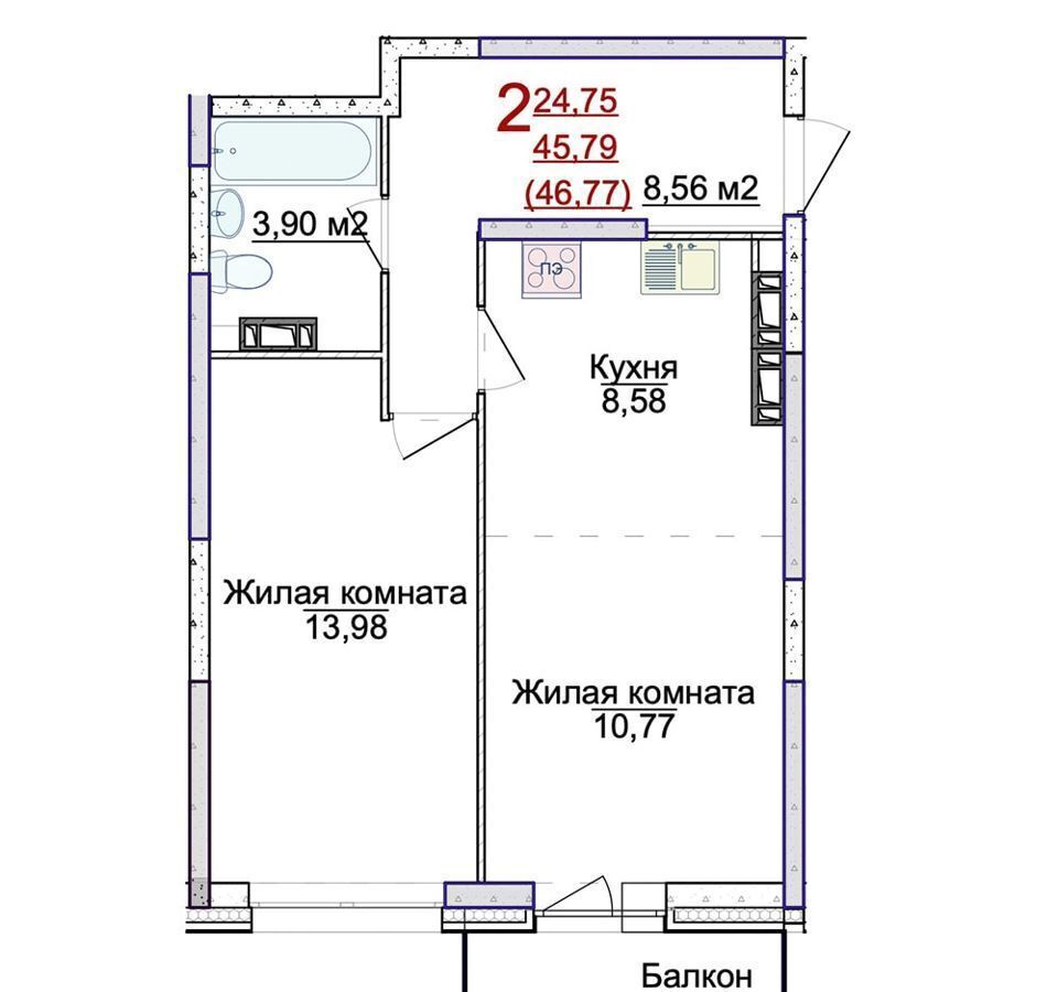 квартира г Ярославль п Сокол р-н Фрунзенский ЖК «АЭРОПАРК» д. 31а фото 26