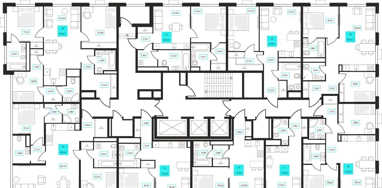 квартира г Тюмень р-н Калининский ул Ставропольская 6 ЖК Futuro корп. 1 фото 6