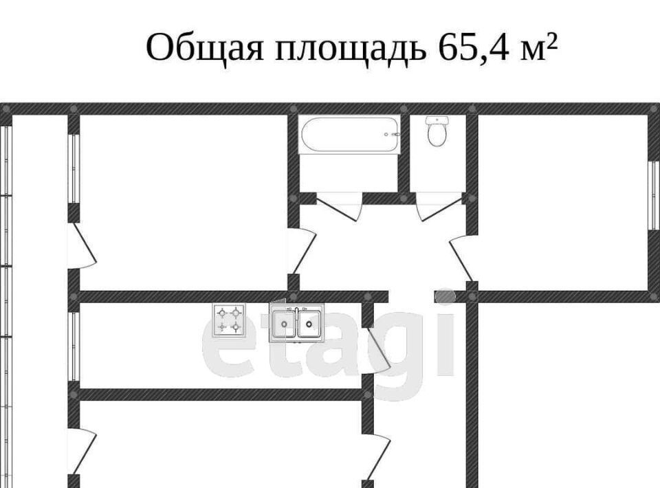 квартира р-н Татищевский с Сторожевка пер Садовый 1 фото 21