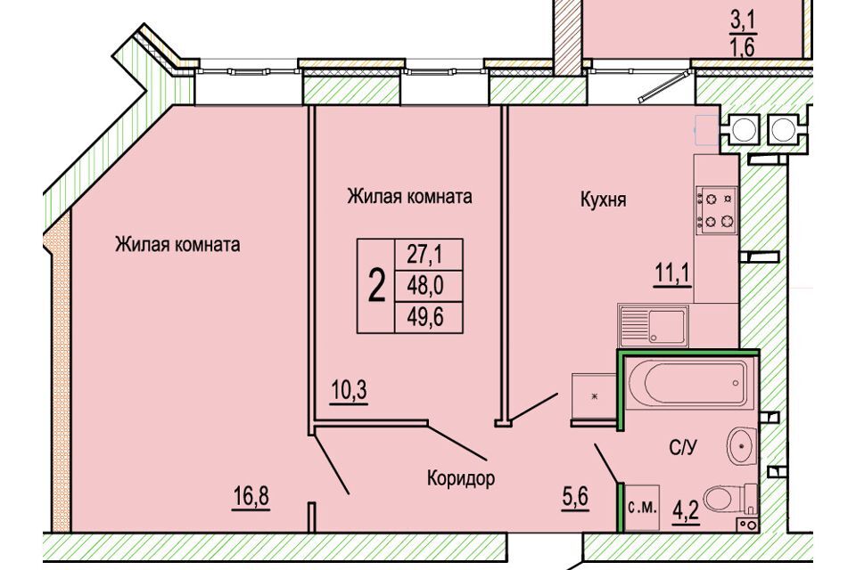 квартира г Волгоград р-н Кировский ул 70-летия Победы 15 городской округ Волгоград фото 1