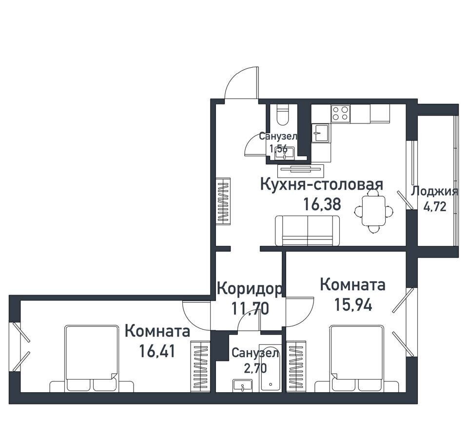 квартира р-н Сосновский п Пригородный ул Ласковая 24 Челябинск фото 1