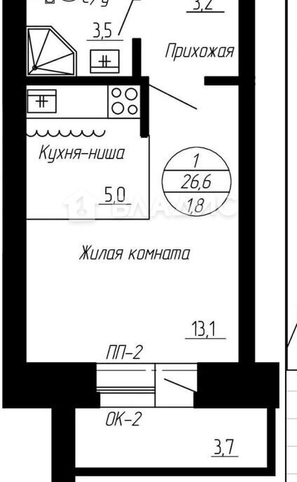 квартира р-н Благовещенский с Чигири ул Восточная 8 фото 7