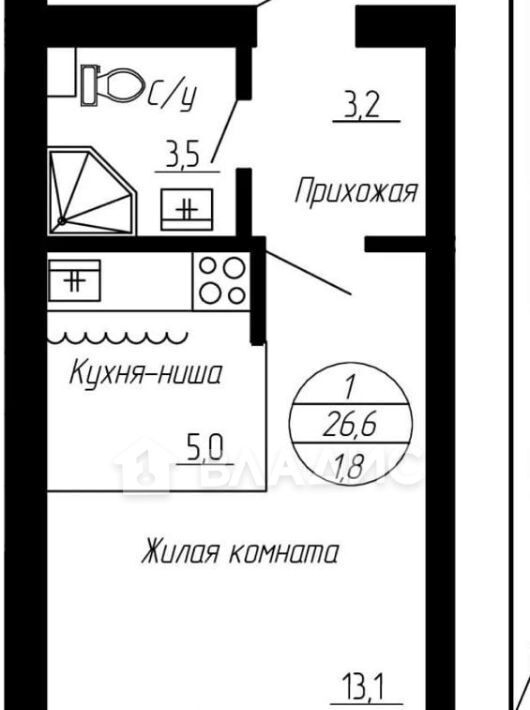 квартира р-н Благовещенский с Чигири ул Восточная 8 фото 7