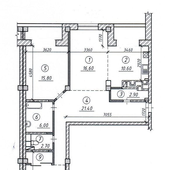 квартира г Омск р-н Кировский ул Конева 8к/1 фото 15