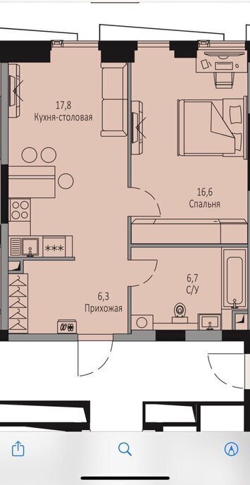 квартира г Москва метро Нагорная пр-кт Севастопольский 22а ЖК Eniteo муниципальный округ Котловка фото 2