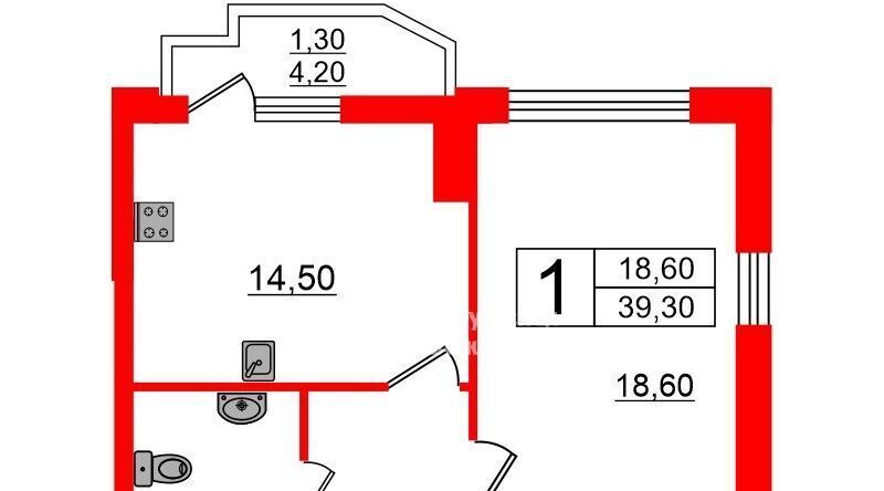 квартира г Санкт-Петербург метро Проспект Просвещения ул Кустодиева 7к/1 ЖК Байрон округ № 15 фото 2