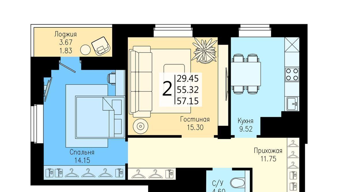 квартира г Красноярск р-н Советский ул Дудинская 2в фото 19