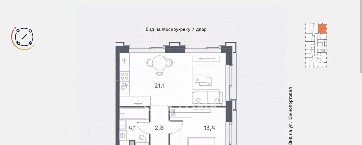 квартира г Москва метро Печатники ул Южнопортовая ЖК «Portland» муниципальный округ Печатники фото 2