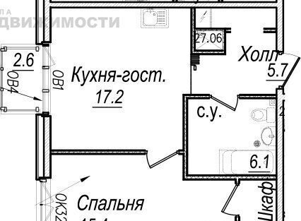 квартира г Санкт-Петербург метро Петроградская пр-кт Каменноостровский 53/22 фото 16