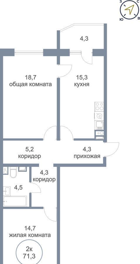 квартира г Нефтеюганск мкр 17-й 7 корп. 1 фото 1