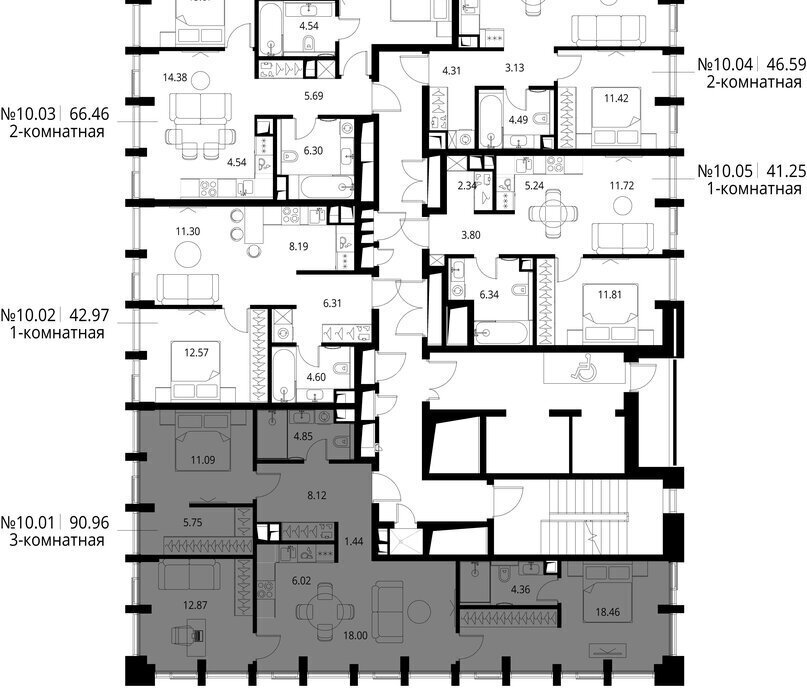 квартира г Москва метро Трикотажная ш Волоколамское 95/1к 10 ЖК City Bay Московская область фото 3