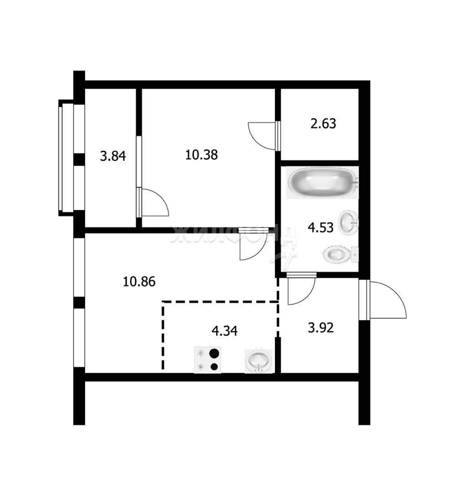 квартира р-н Новосибирский рп Краснообск 3 квартал, д. 2 фото 5